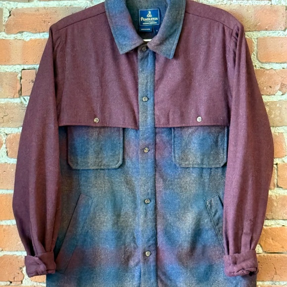 Pendleton x Opening Ceremony Blue Wool Label - Picture 3 of 3